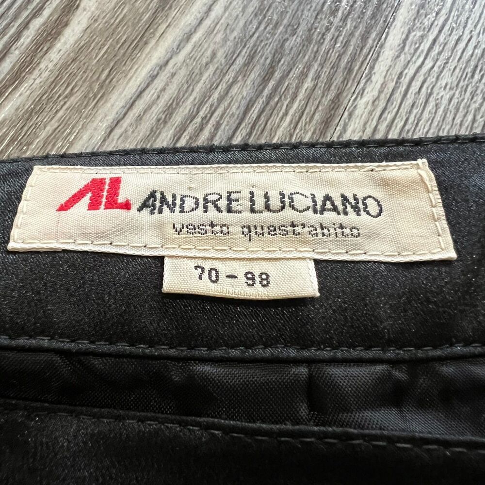 Andre Luciano Black Satin Pencil Skirt 70–98 - Picture 3 of 7